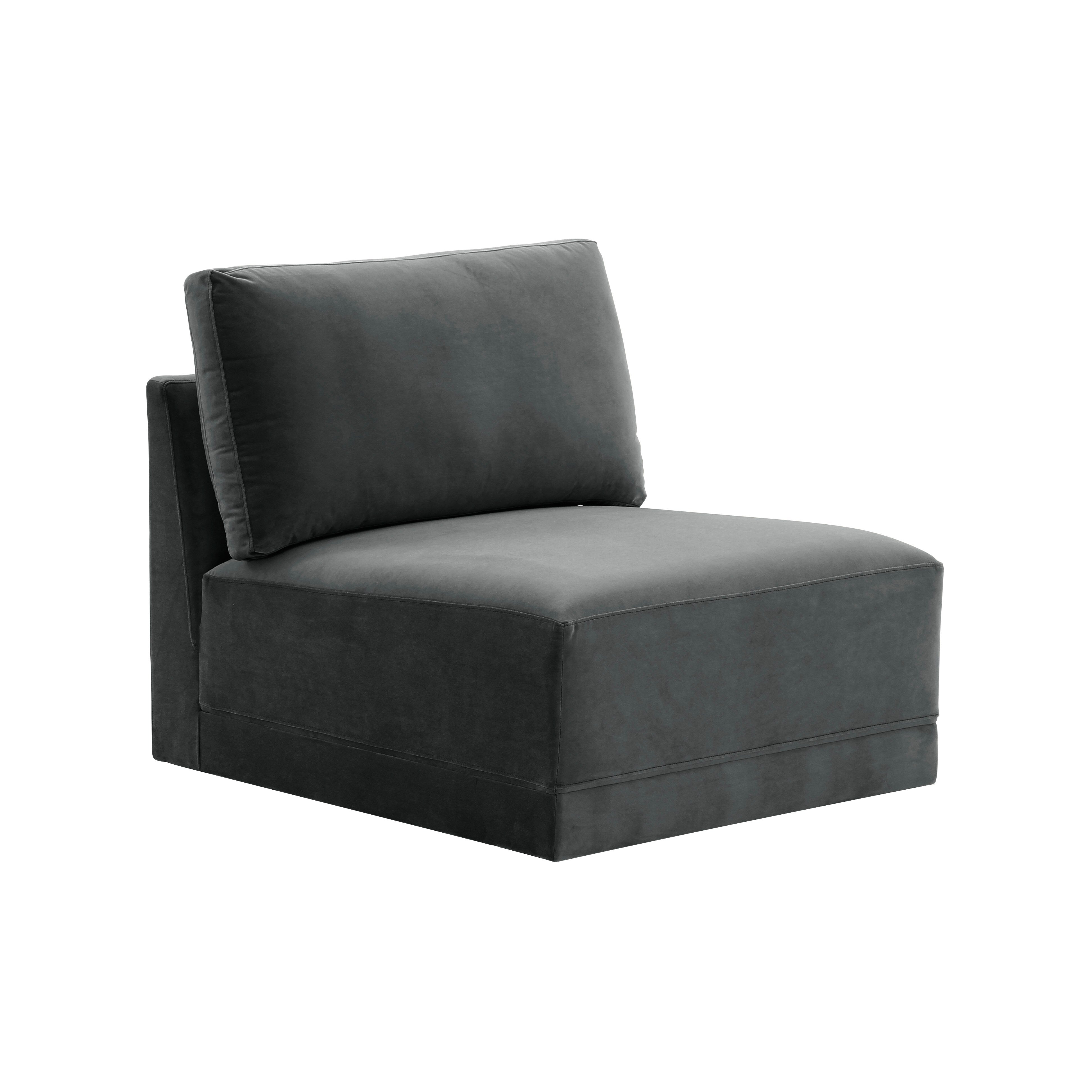 Willow Performance Velvet Modular Armless Chair
