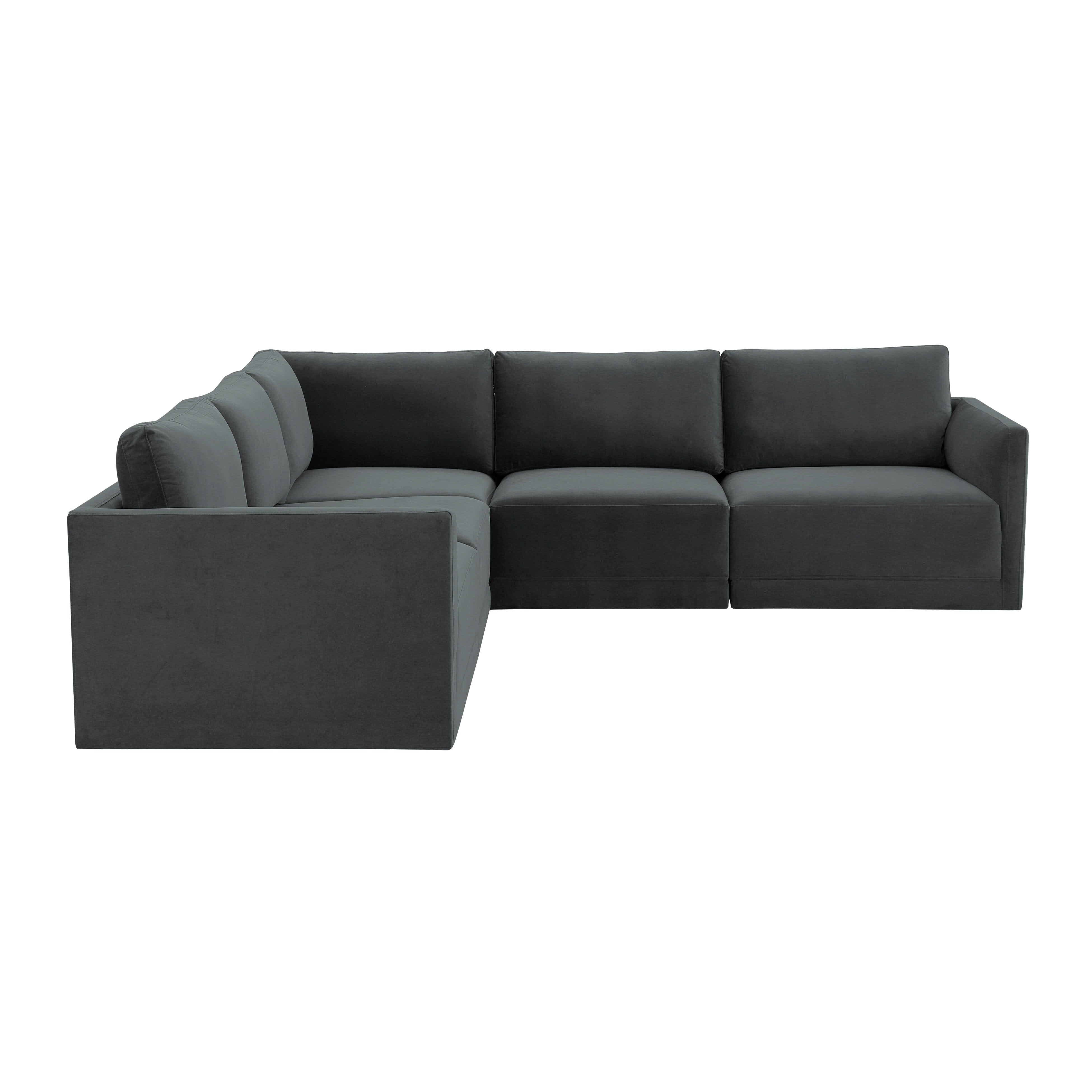 Willow 5-Piece Performance Velvet Modular L Sectional