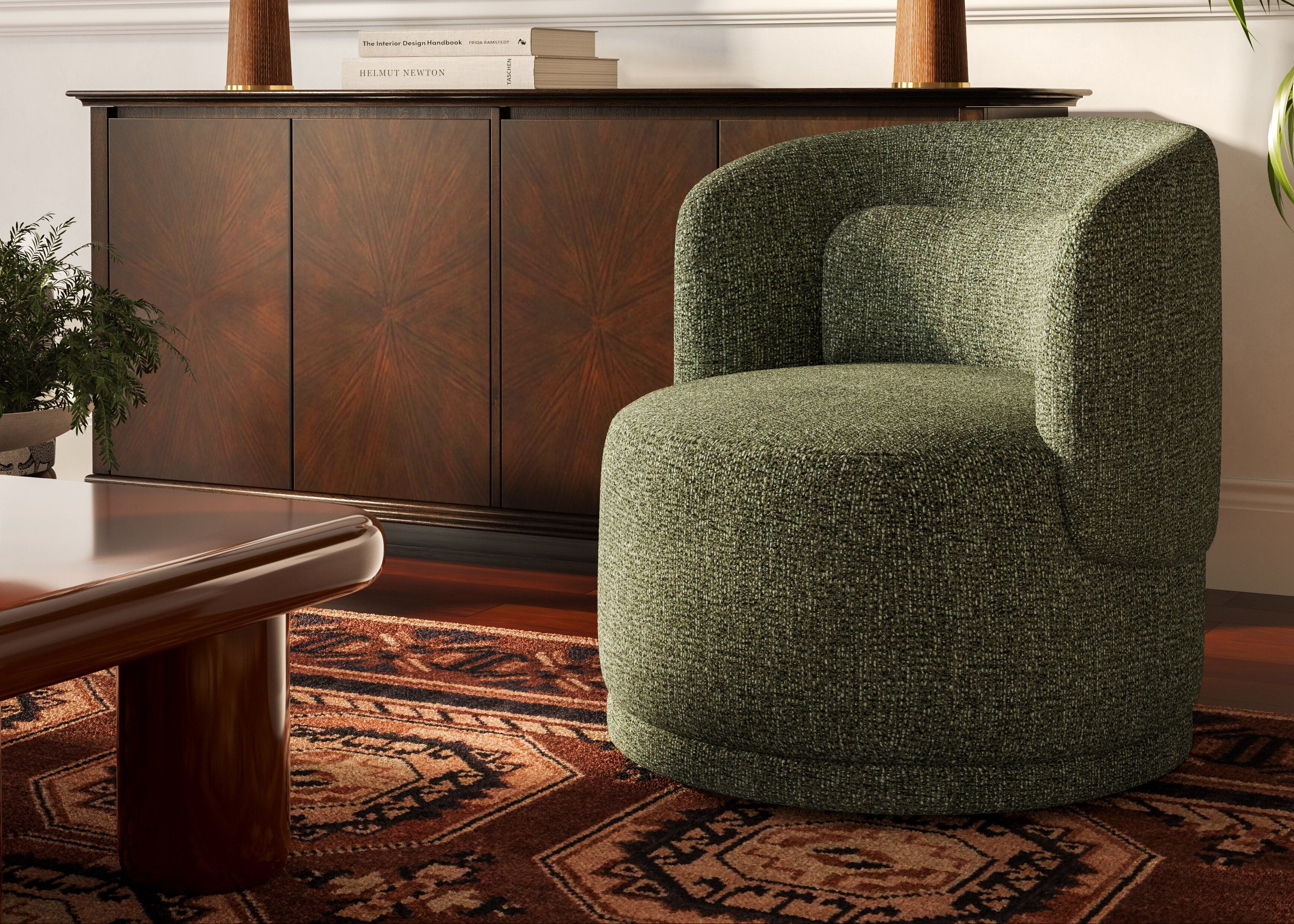 Massa Textured Performance Fabric Swivel Accent Chair