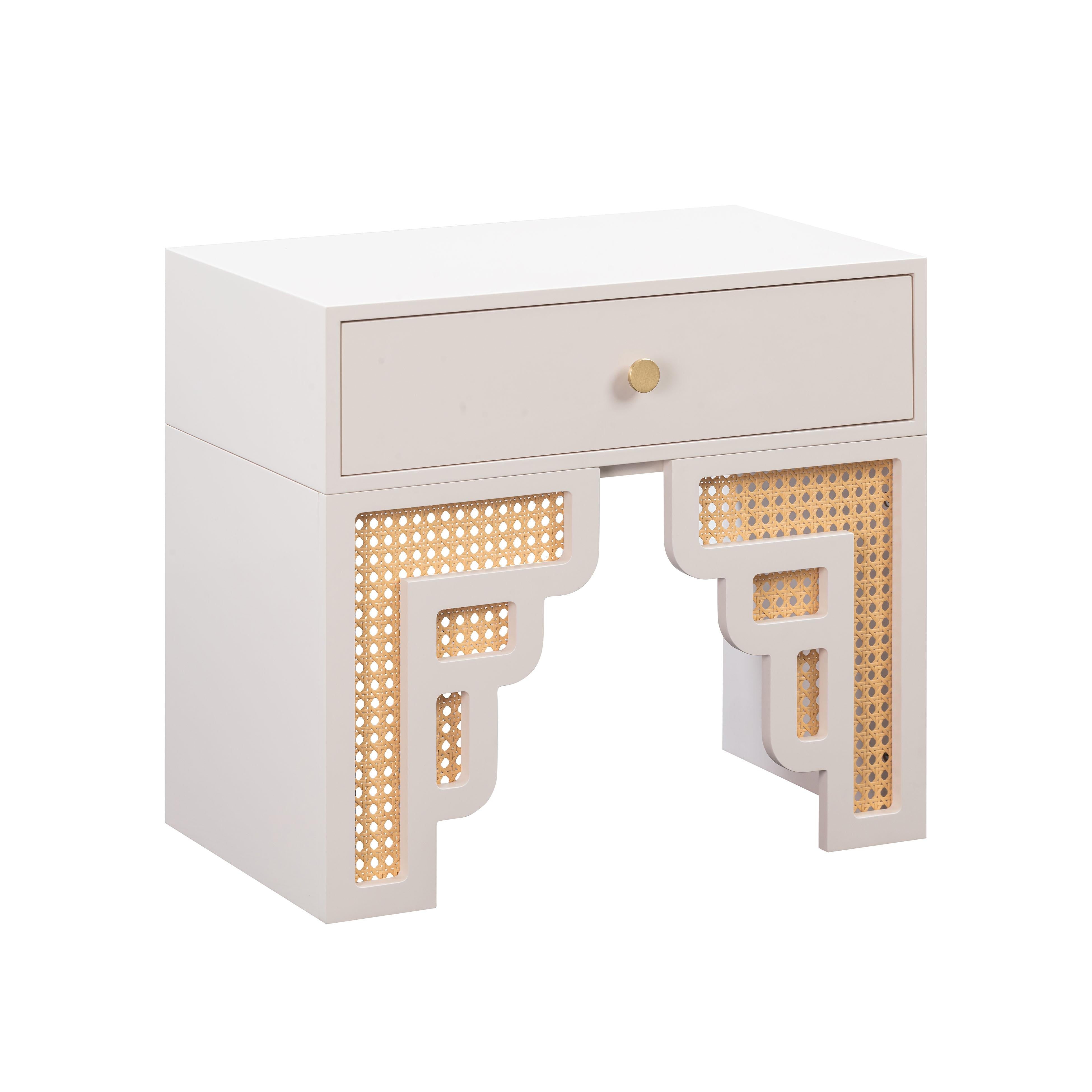 Suzie 26" Rattan Nightstand With Drawer