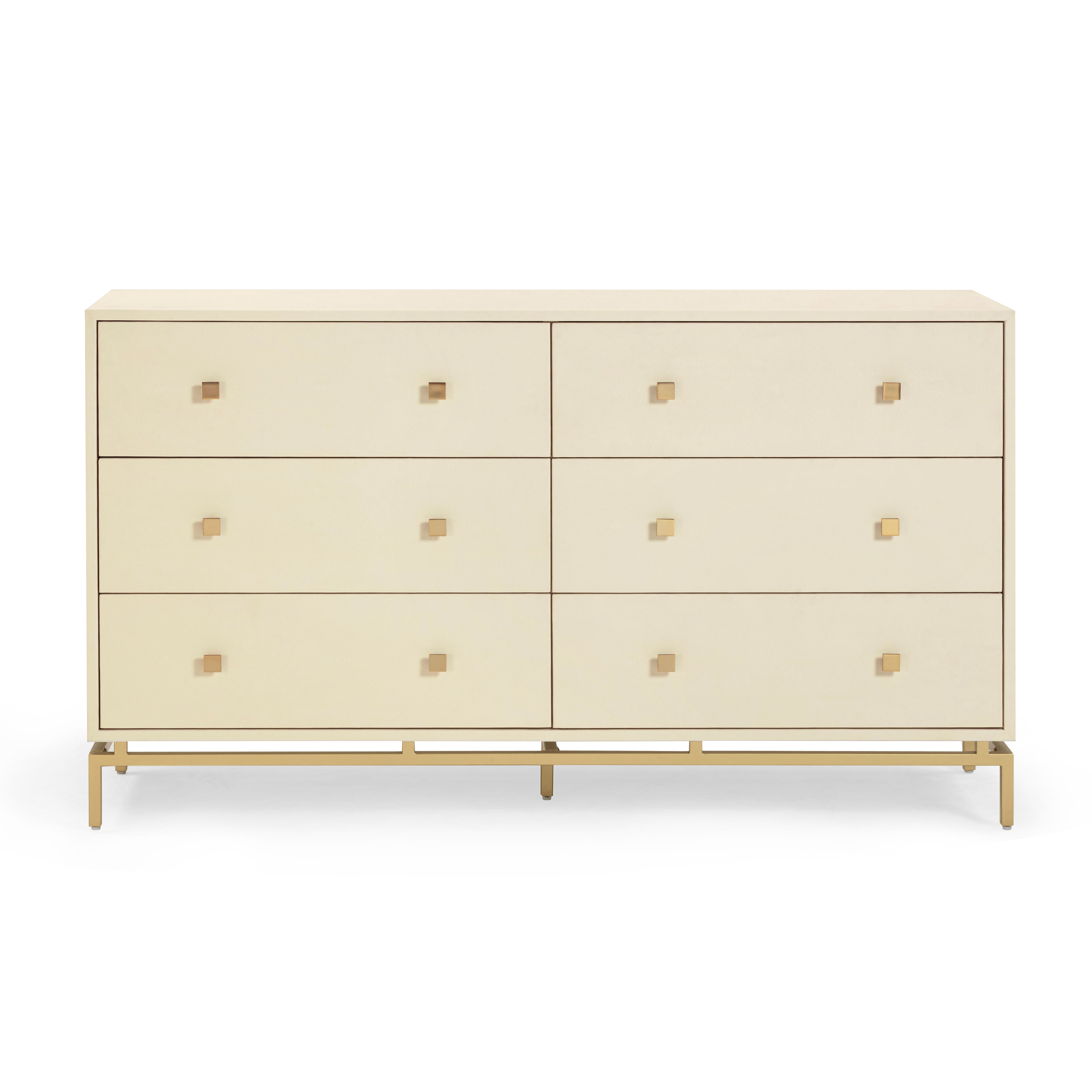 Pesce 57" Shagreen 6 Drawer Dresser
