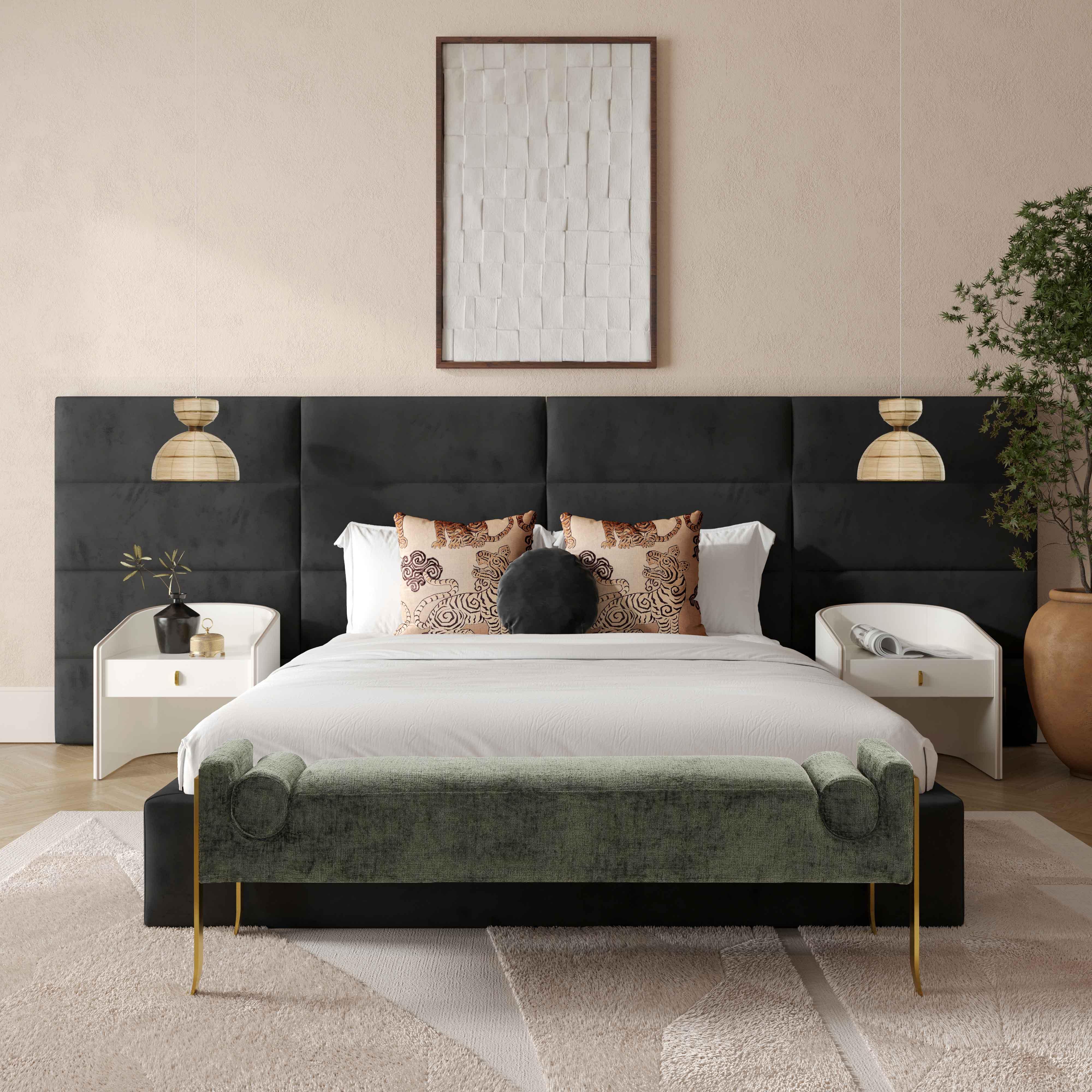Eliana Performance Velvet Bed with Wings