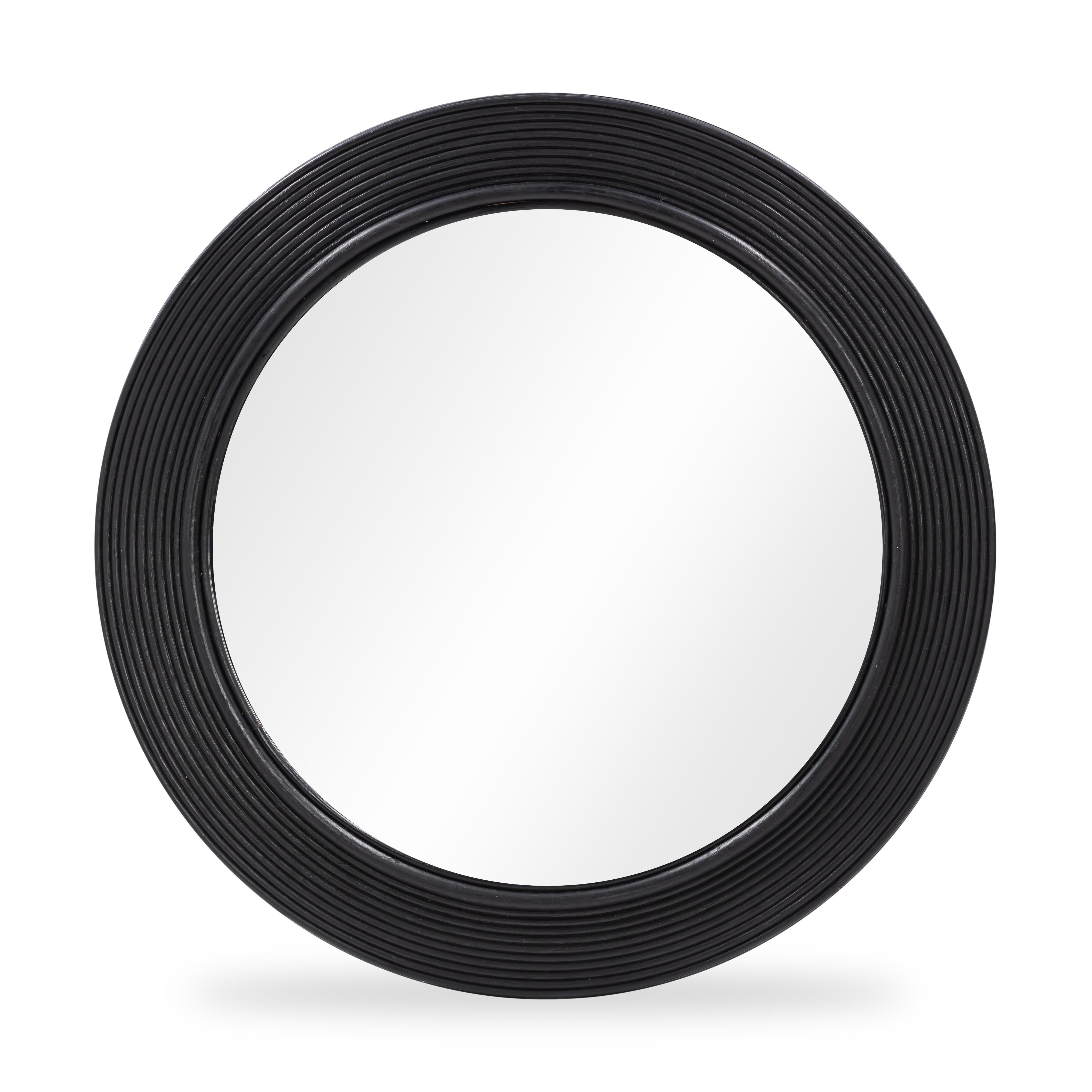 Tanya 43.5" Rattan Round Wall Mirror
