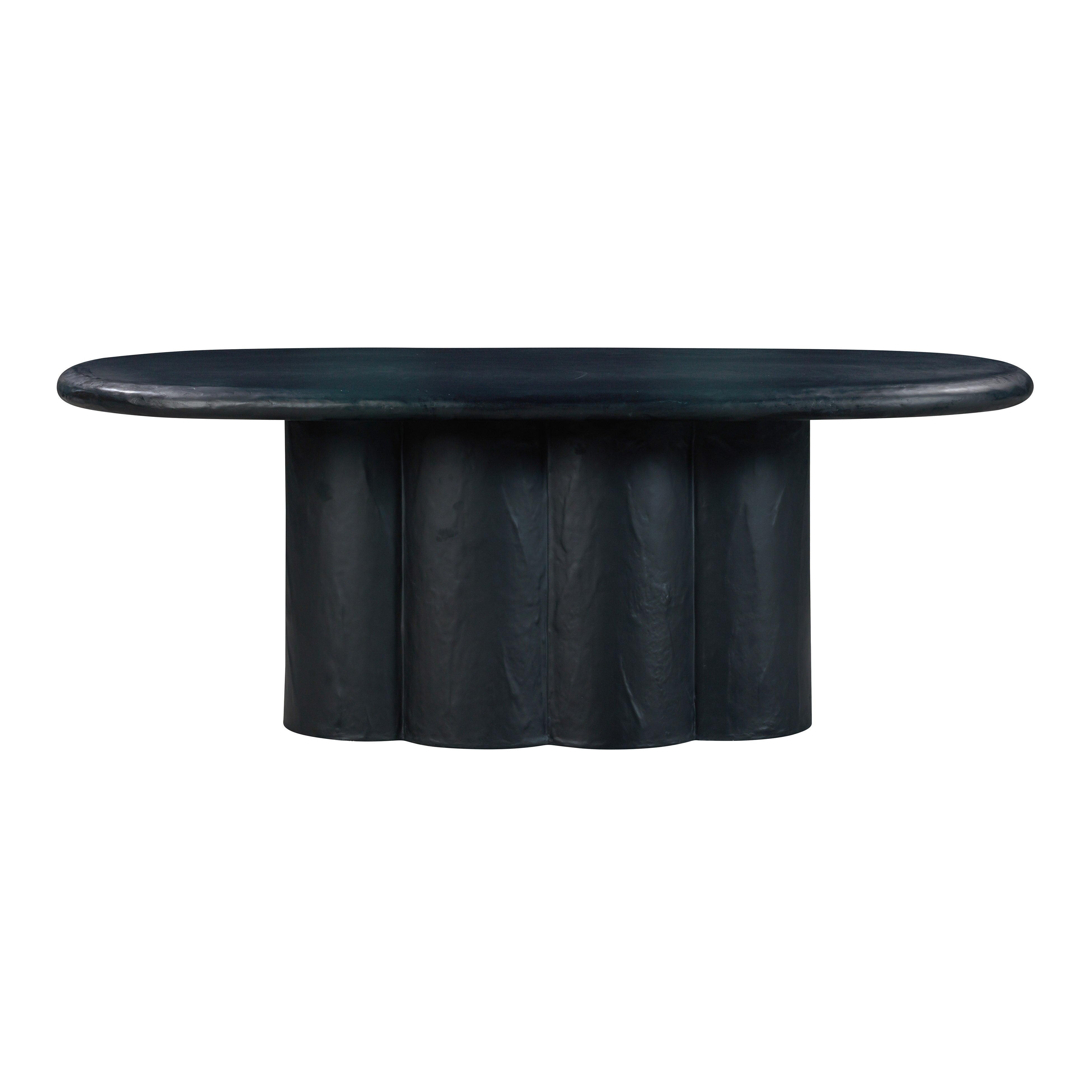 Elika 80" Faux Plaster Indoor / Outdoor Oval Dining Table