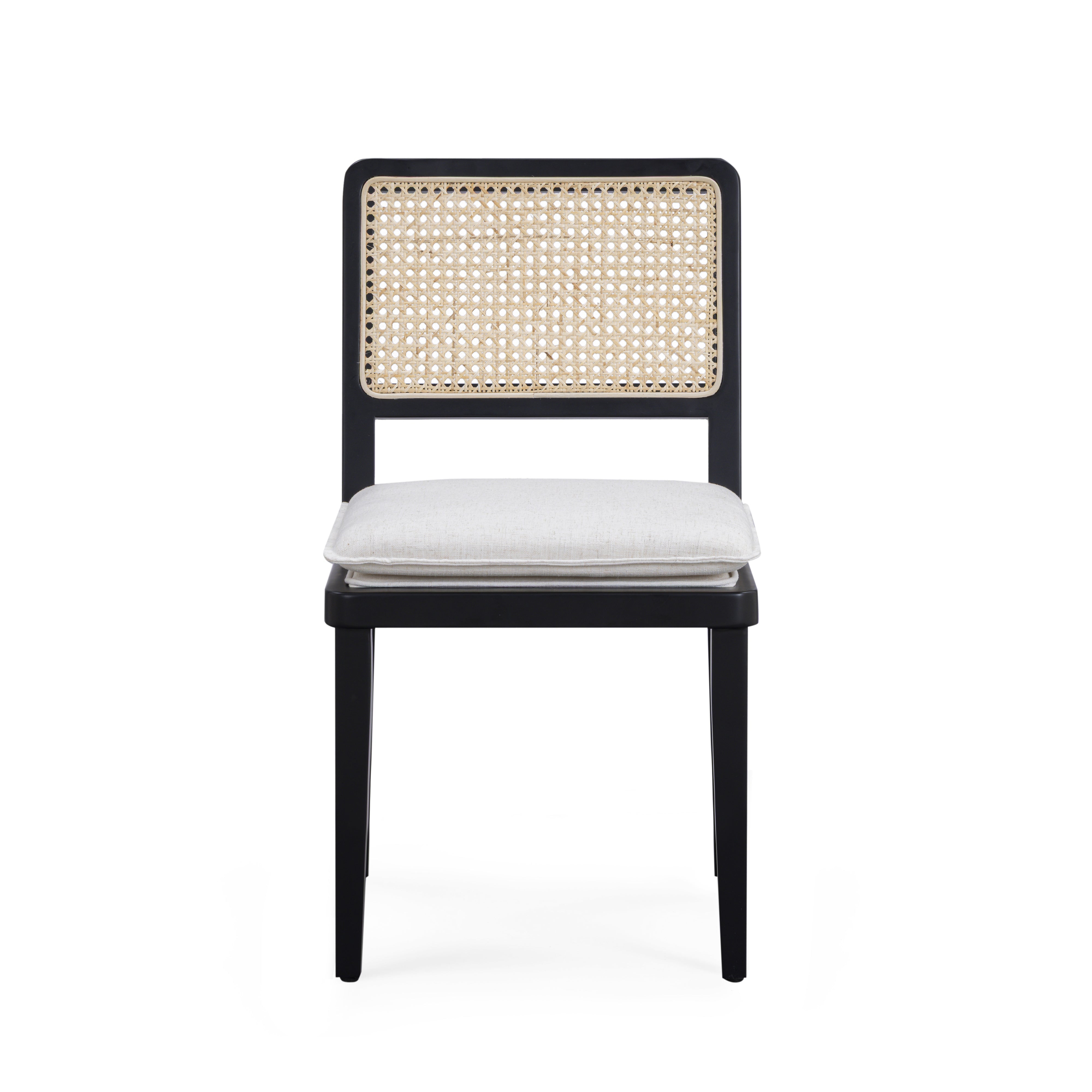 Tassina Cream Upcycled Performance Linen Dining Chair