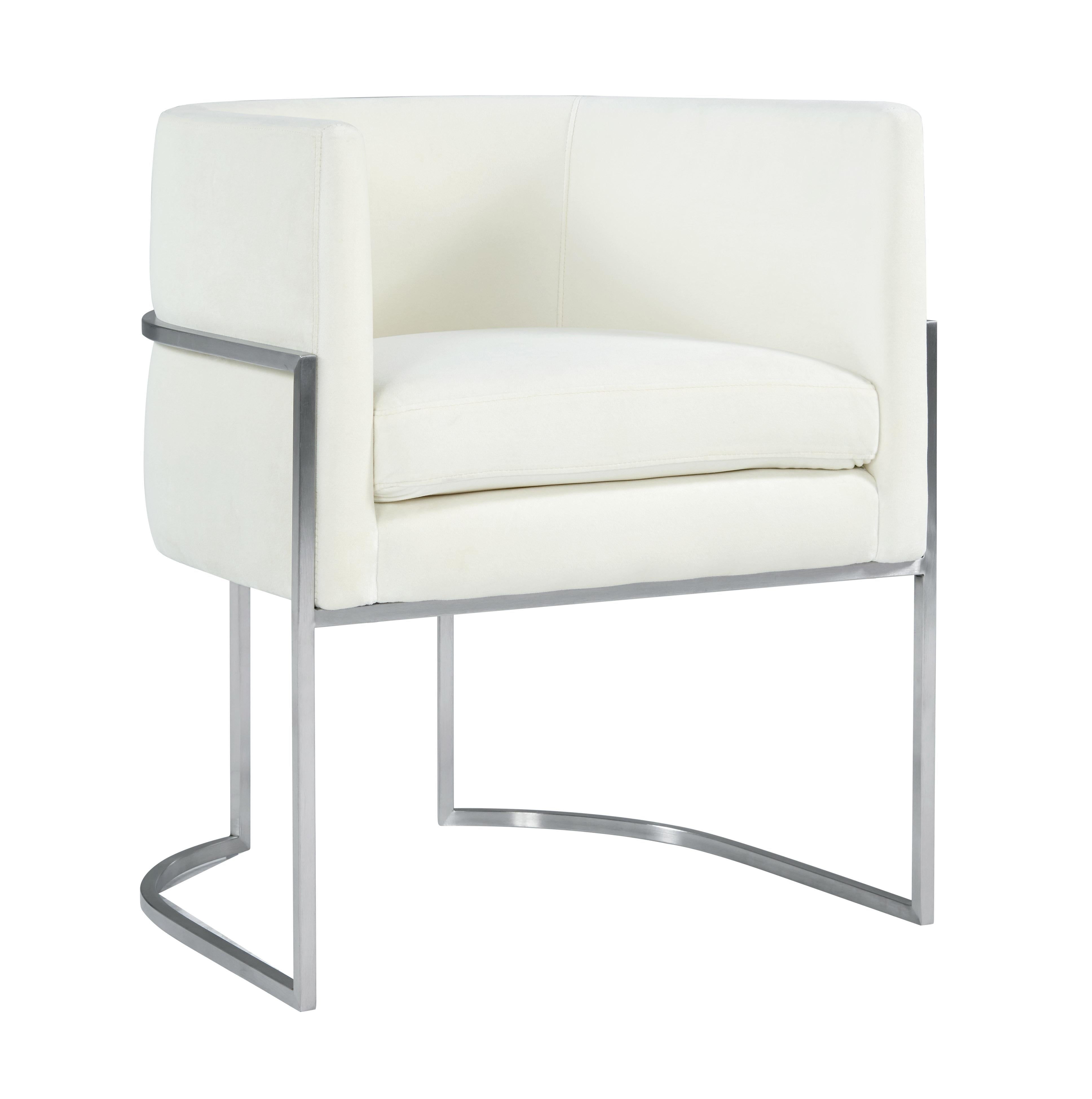 Giselle Performance Velvet Dining Chair with Silver Base