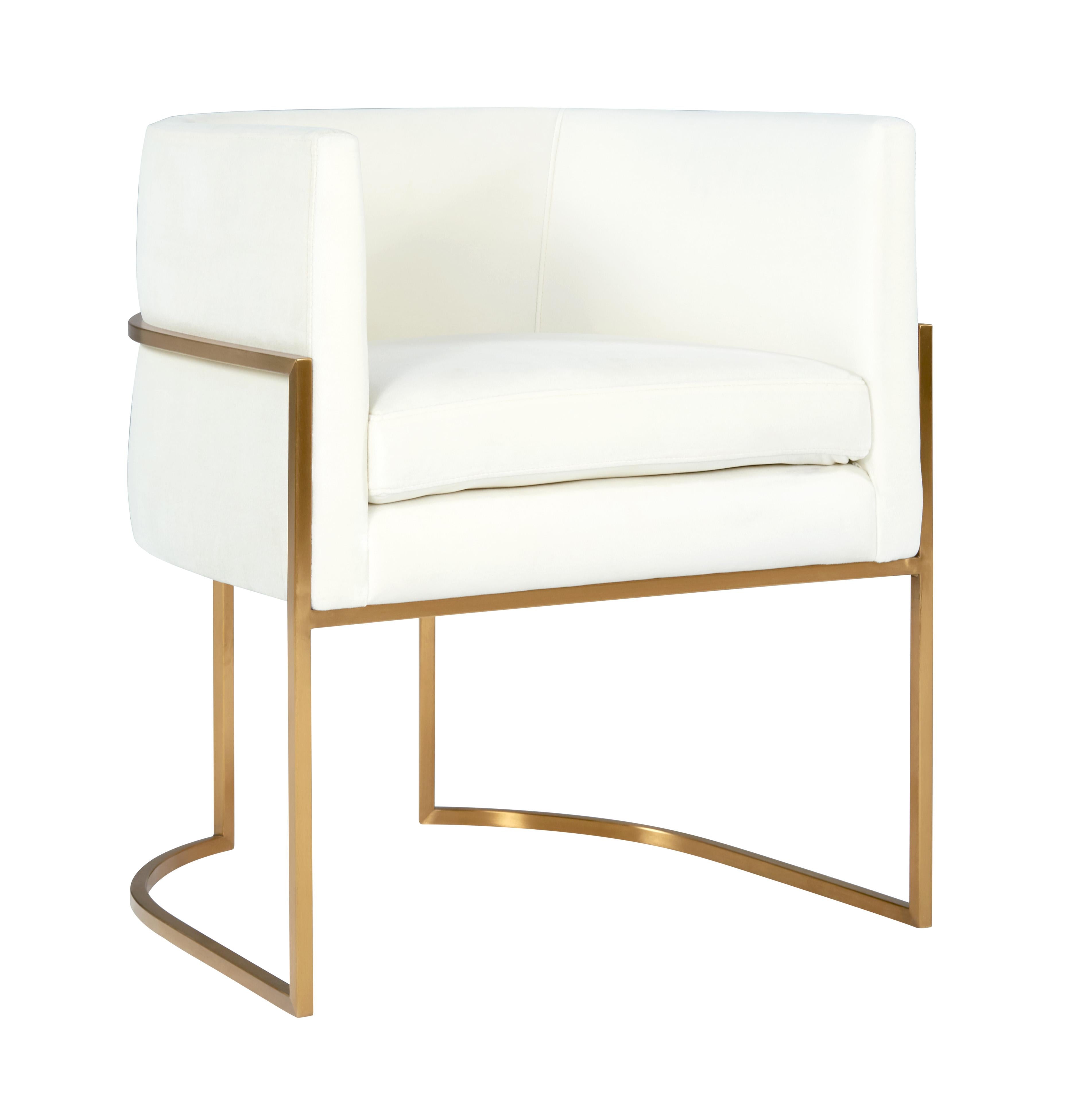 Giselle Performance Velvet Dining Chair with Gold Base