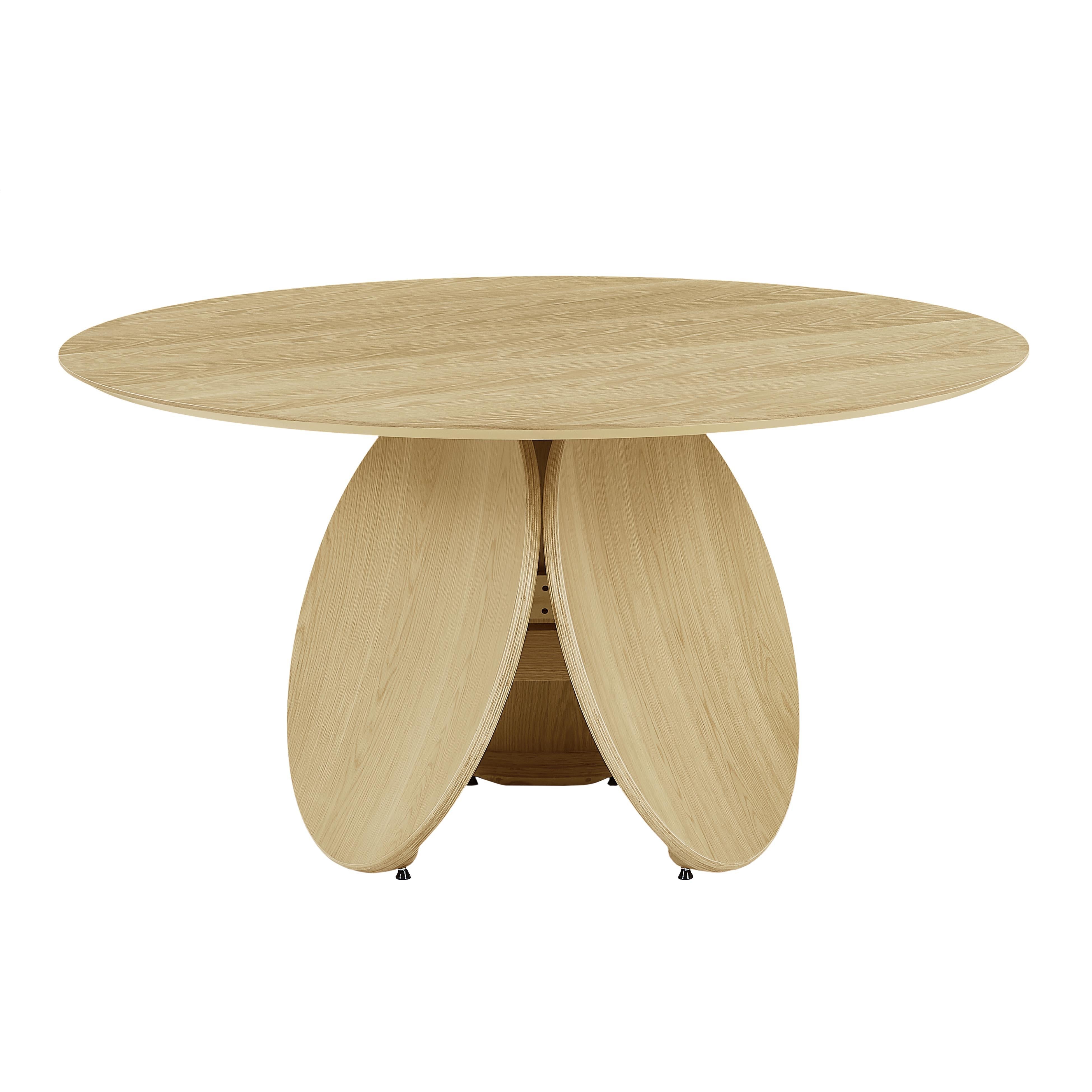 Emil Oak 58" Round Dining Table