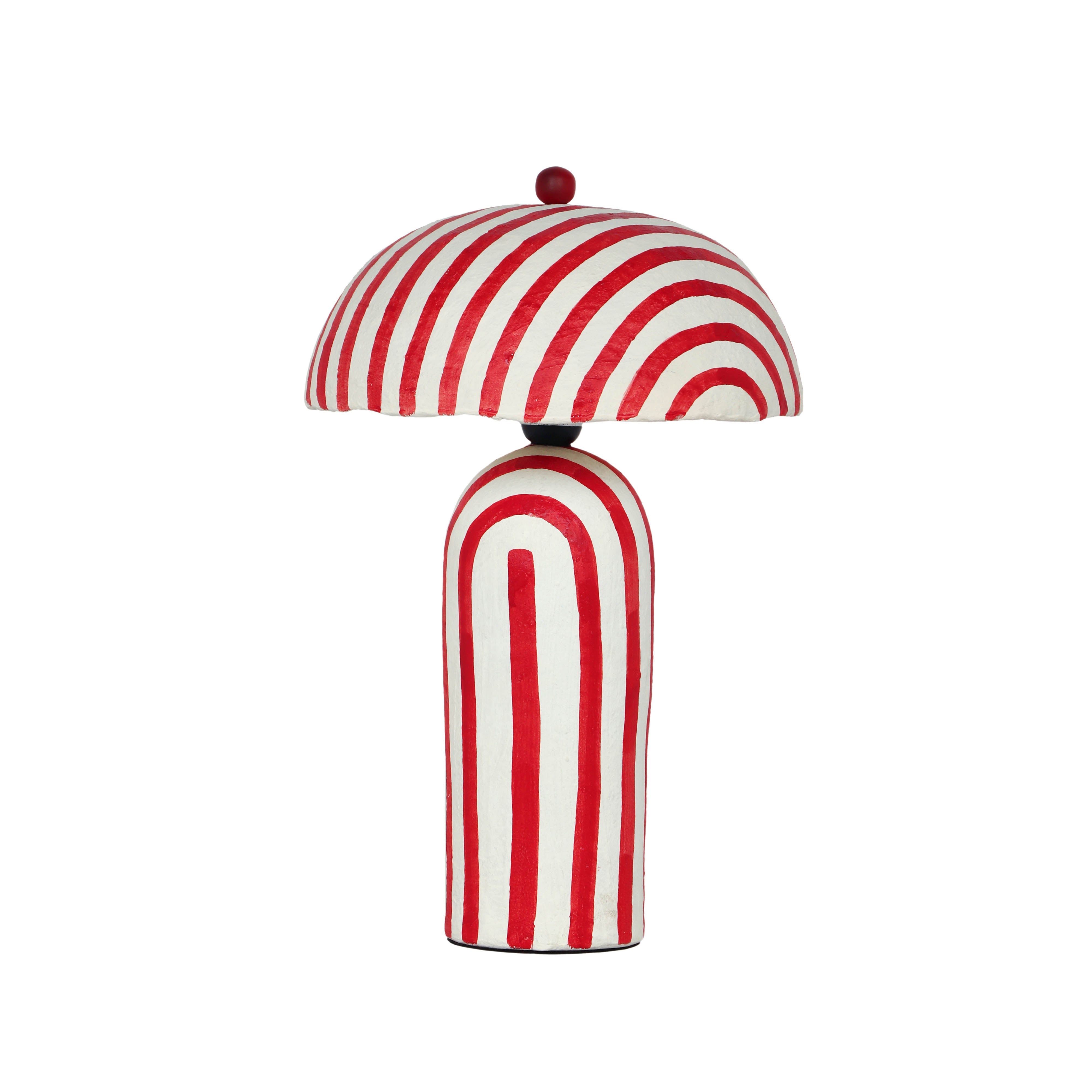 Maiori Striped Papier Mache Table Lamp