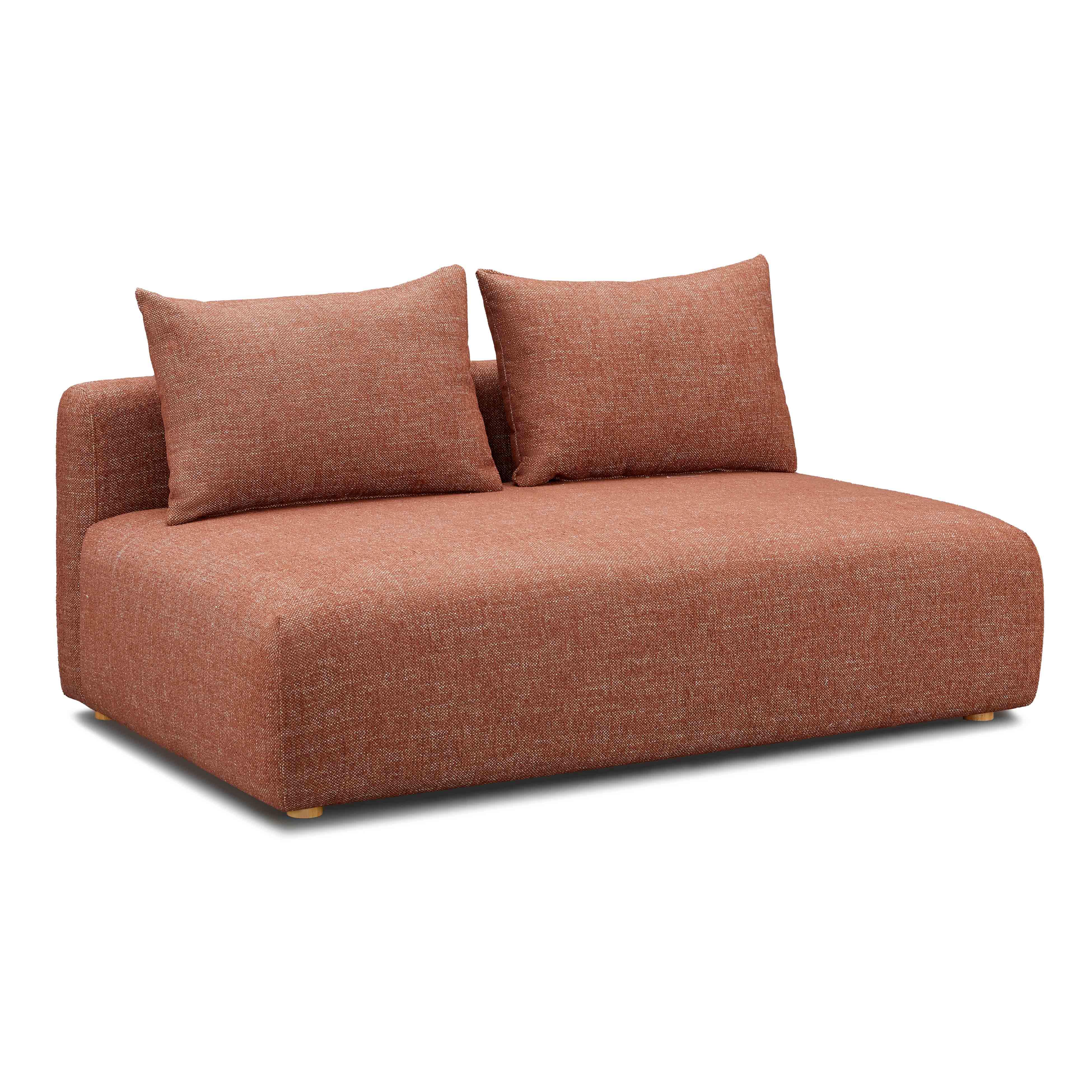 Hangover 64" Contract-Grade Textured Fabric Modular Loveseat