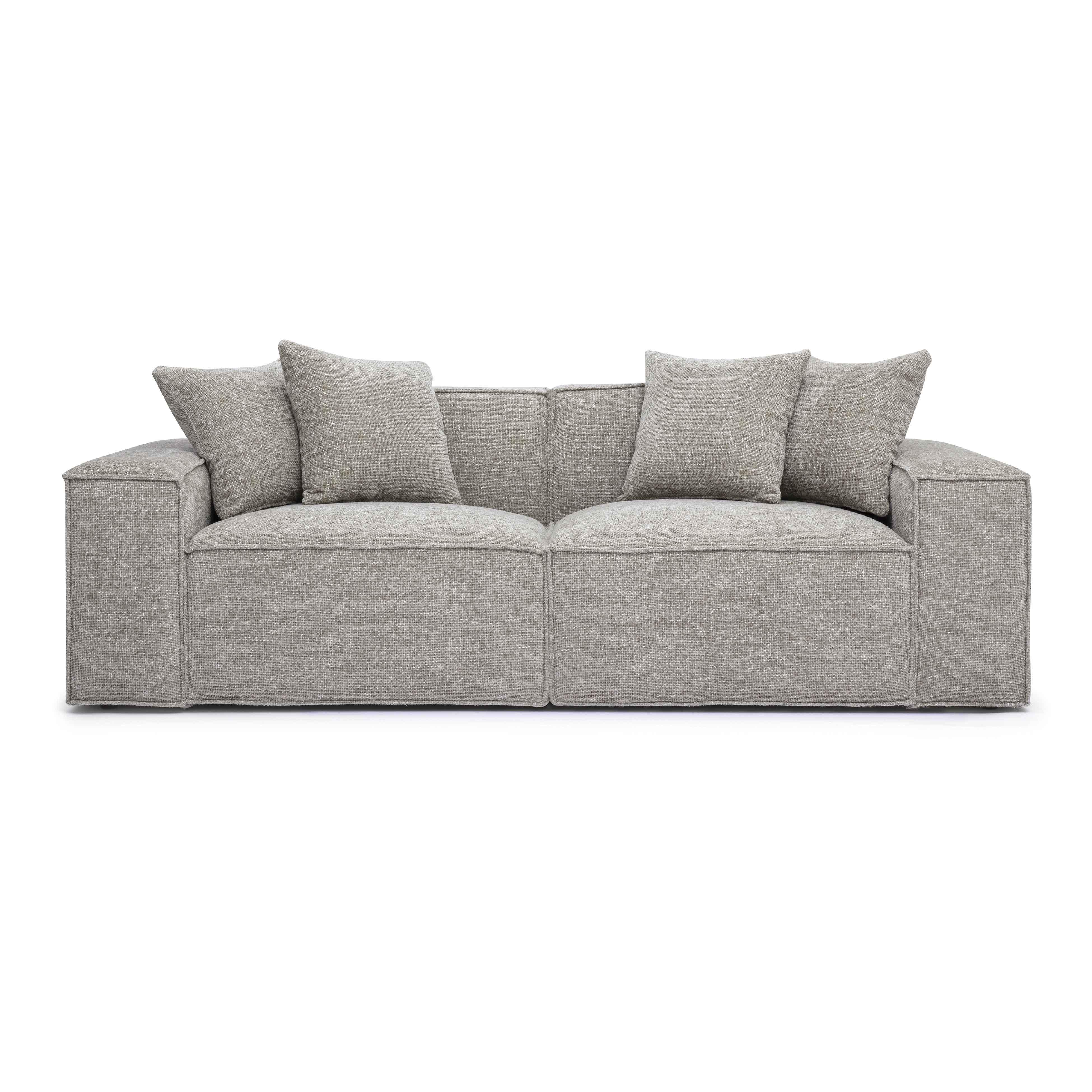 Mindy 84" Performance Chenille Basketweave Modular Loveseat