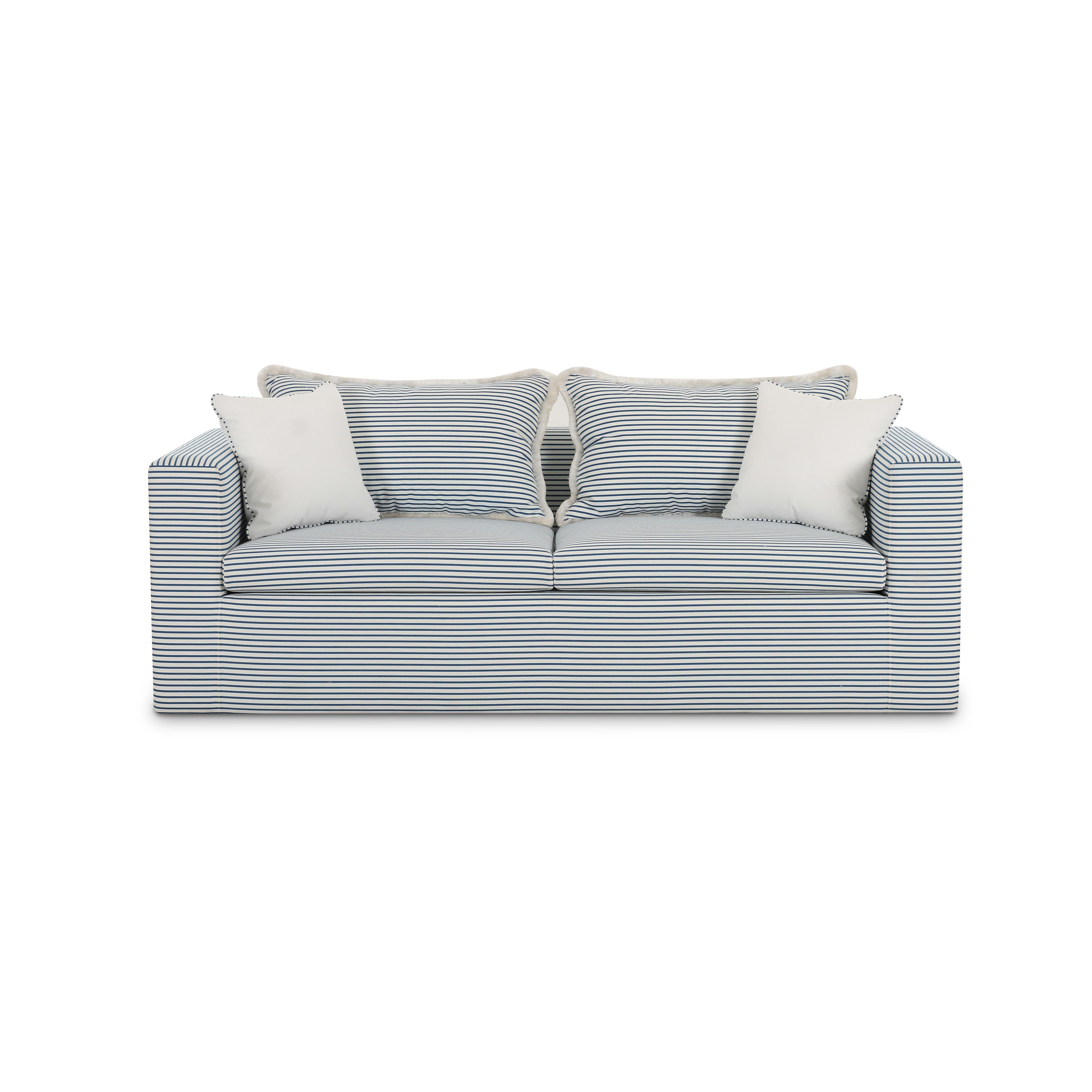 Salty 84.5" Striped Contract-Grade Indoor/Outdoor Sofa