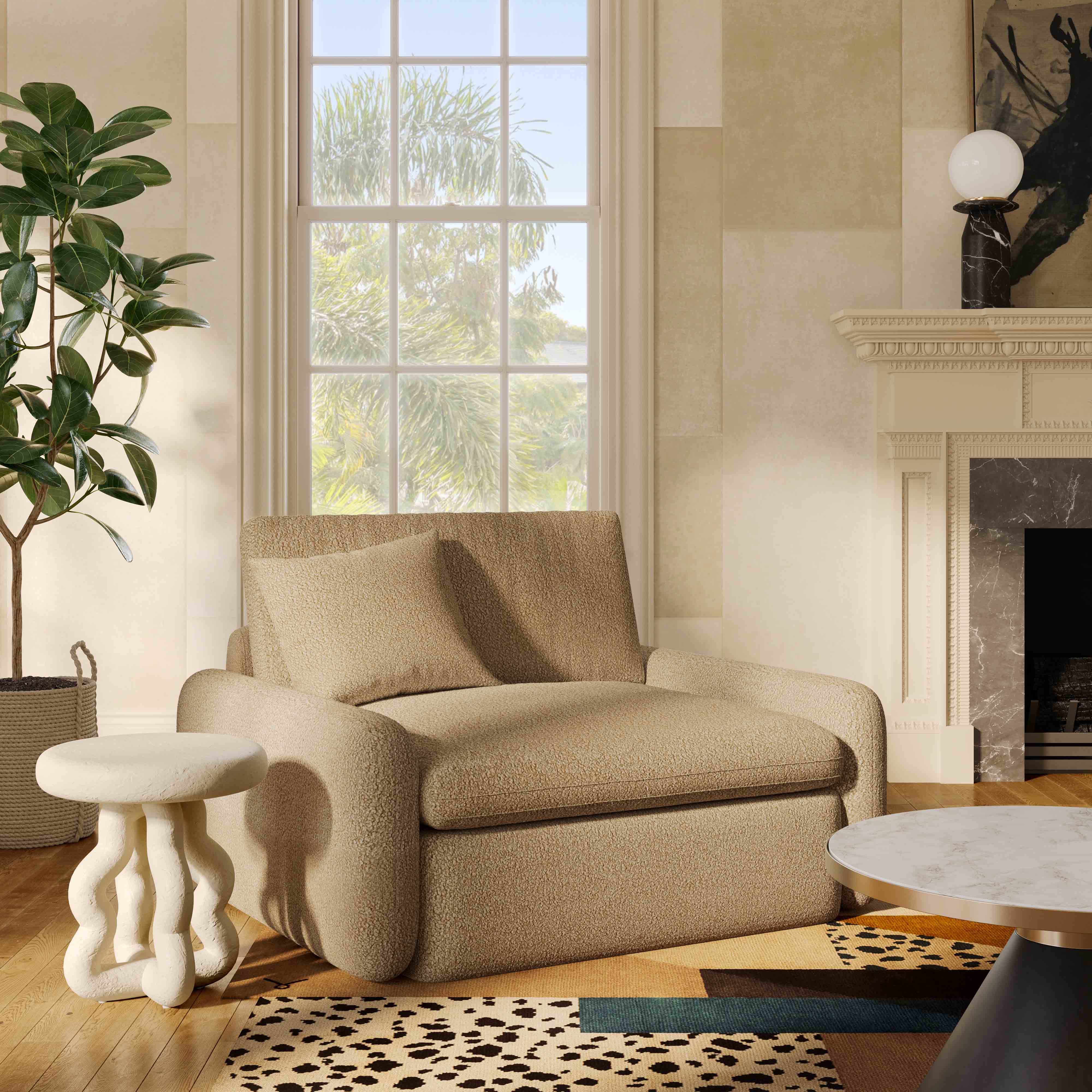 Rachelle Tan Contract-Grade Boucle Lounge Chair