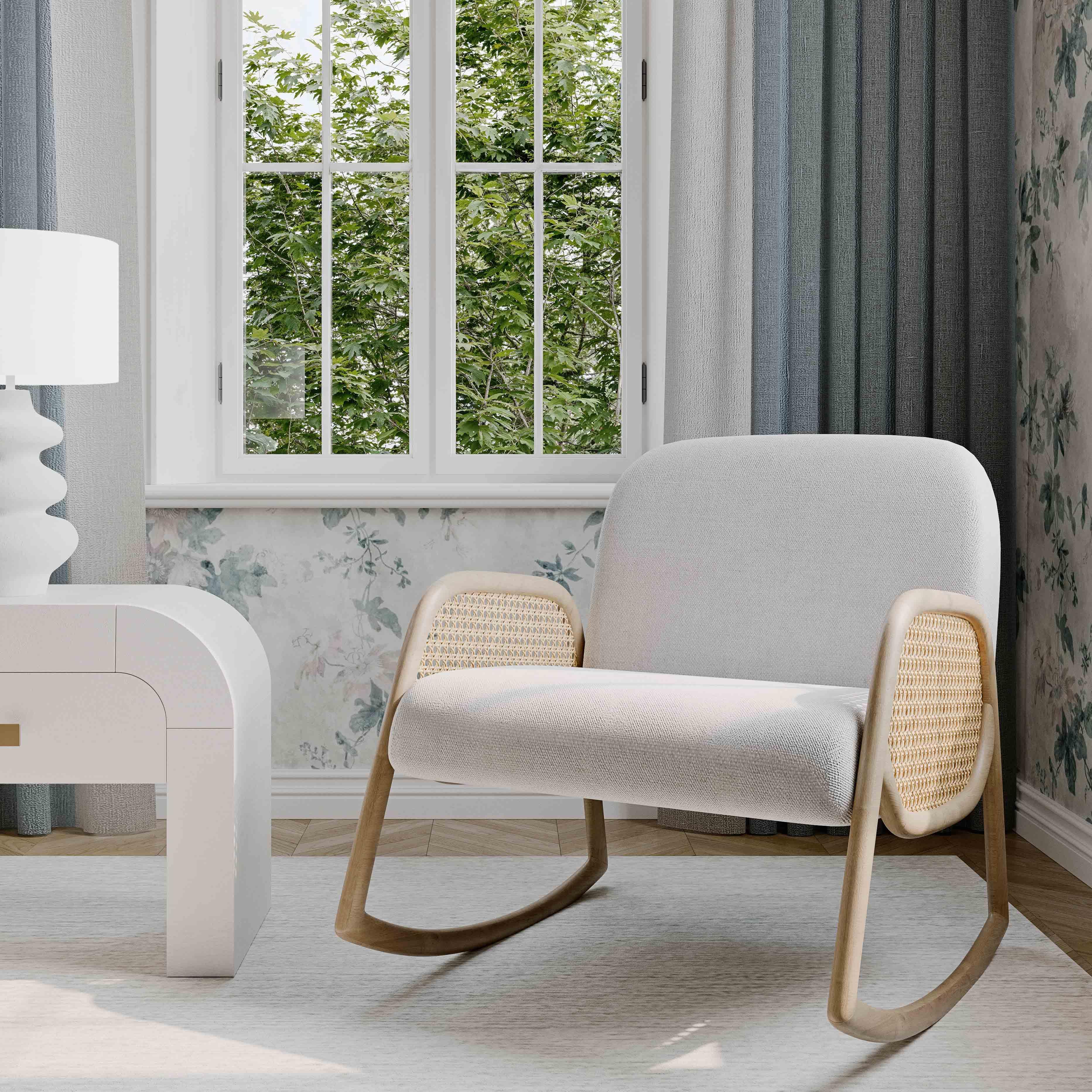 Bonney Cream Performance Fabric Rocking Chair