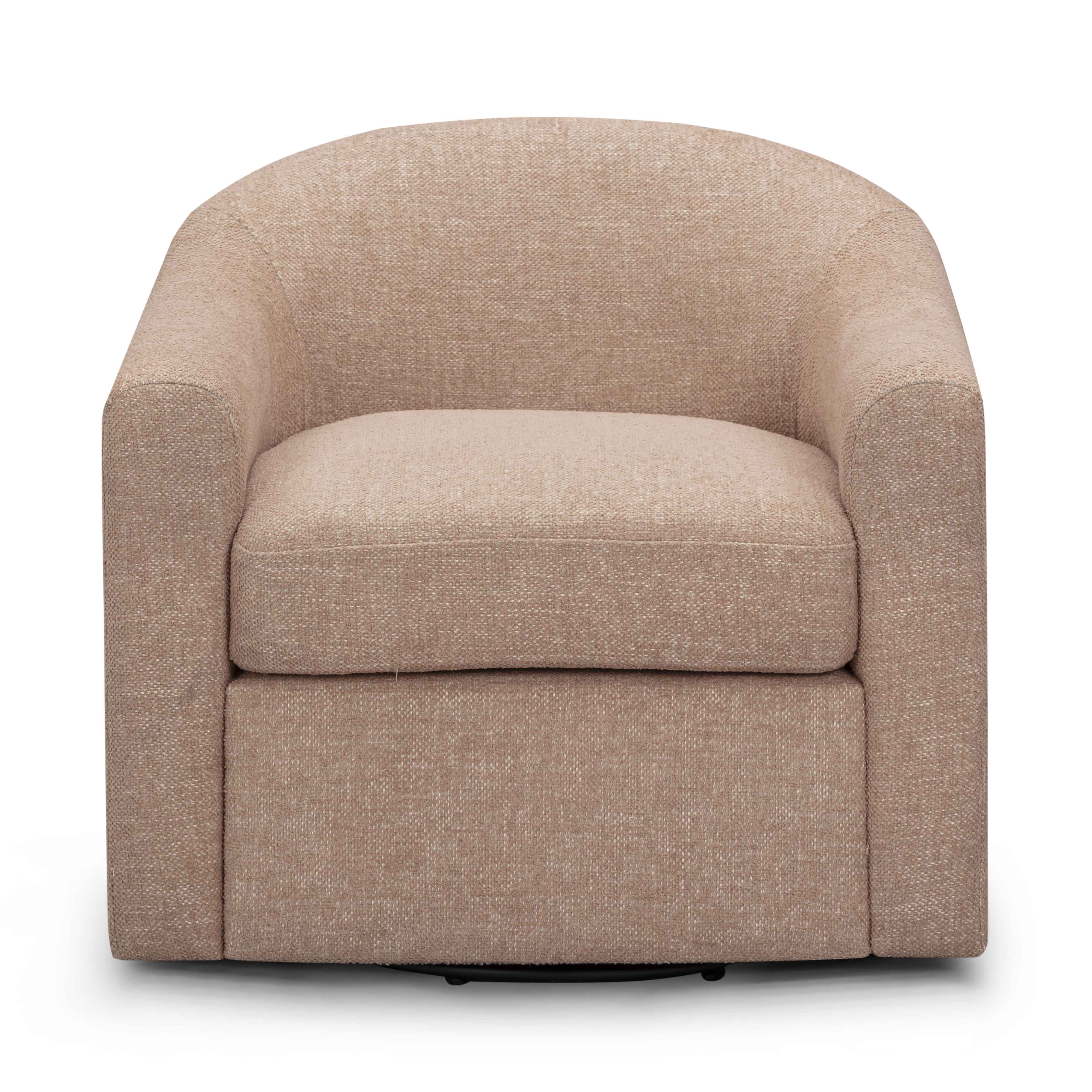 Thao Contract-Grade Basketweave Fabric Swivel Accent Chair