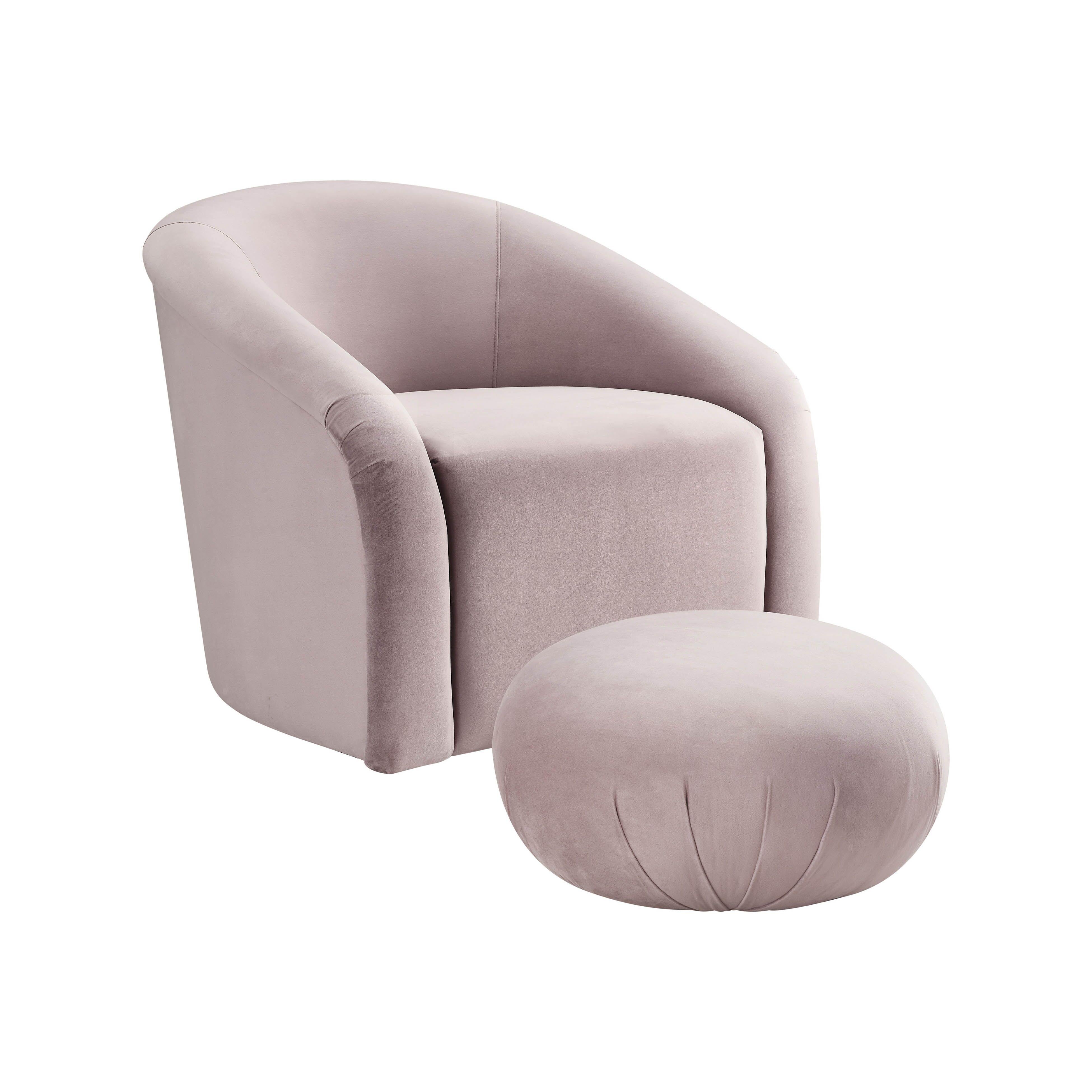Boboli Velvet Chair and Ottoman Set