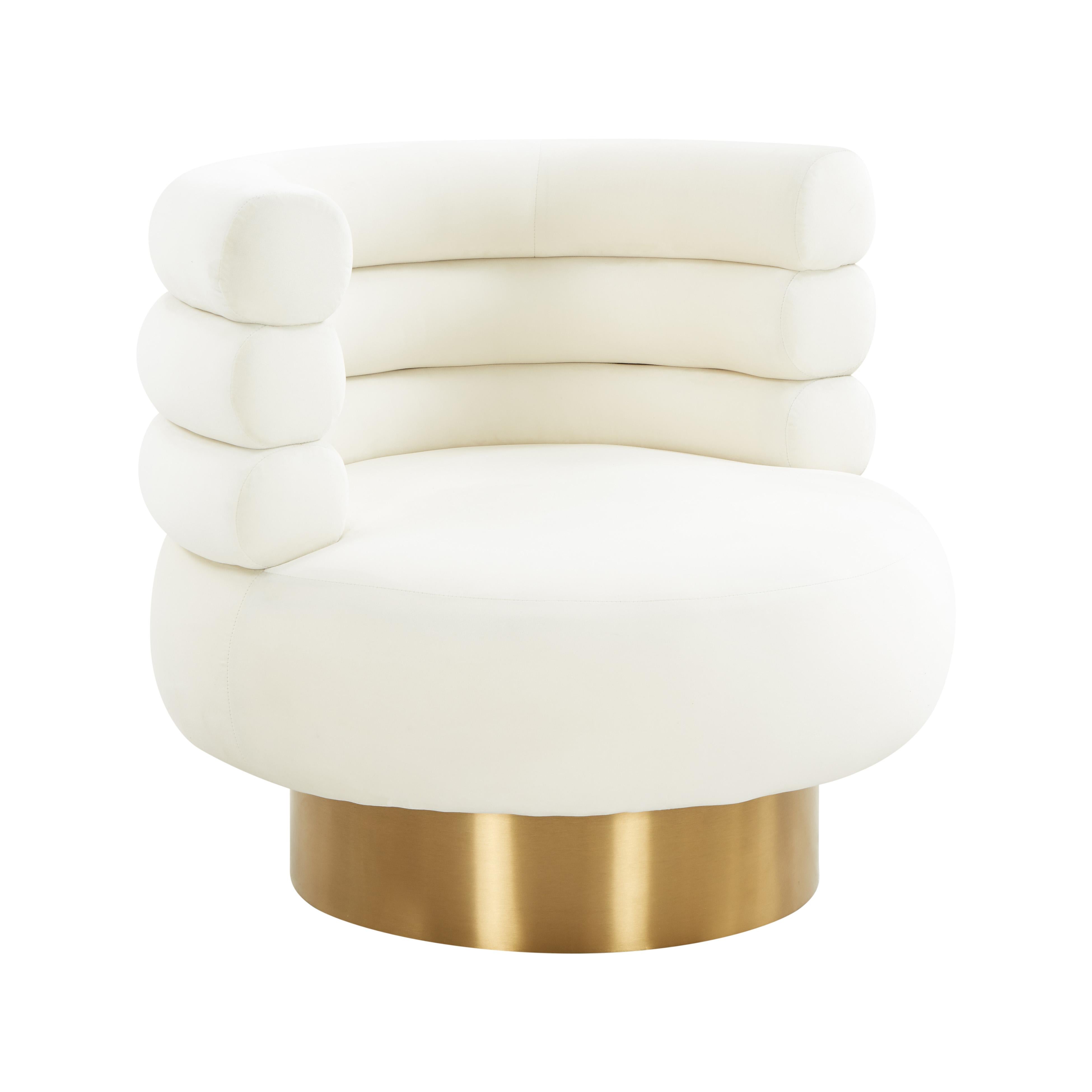Naomi Velvet Performance Swivel Accent Chair