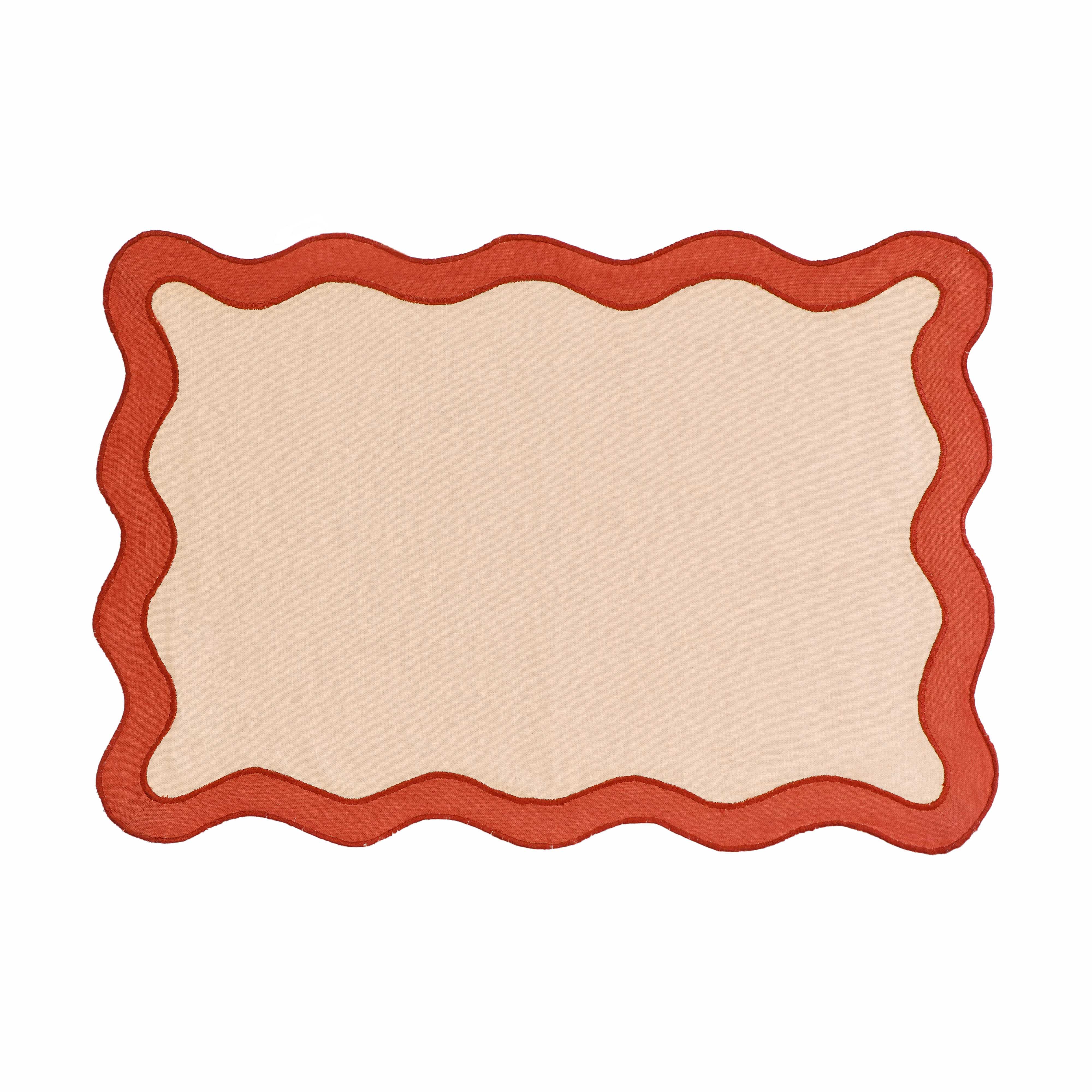 Scalloped Edge Cotton Placemat - Set of 4