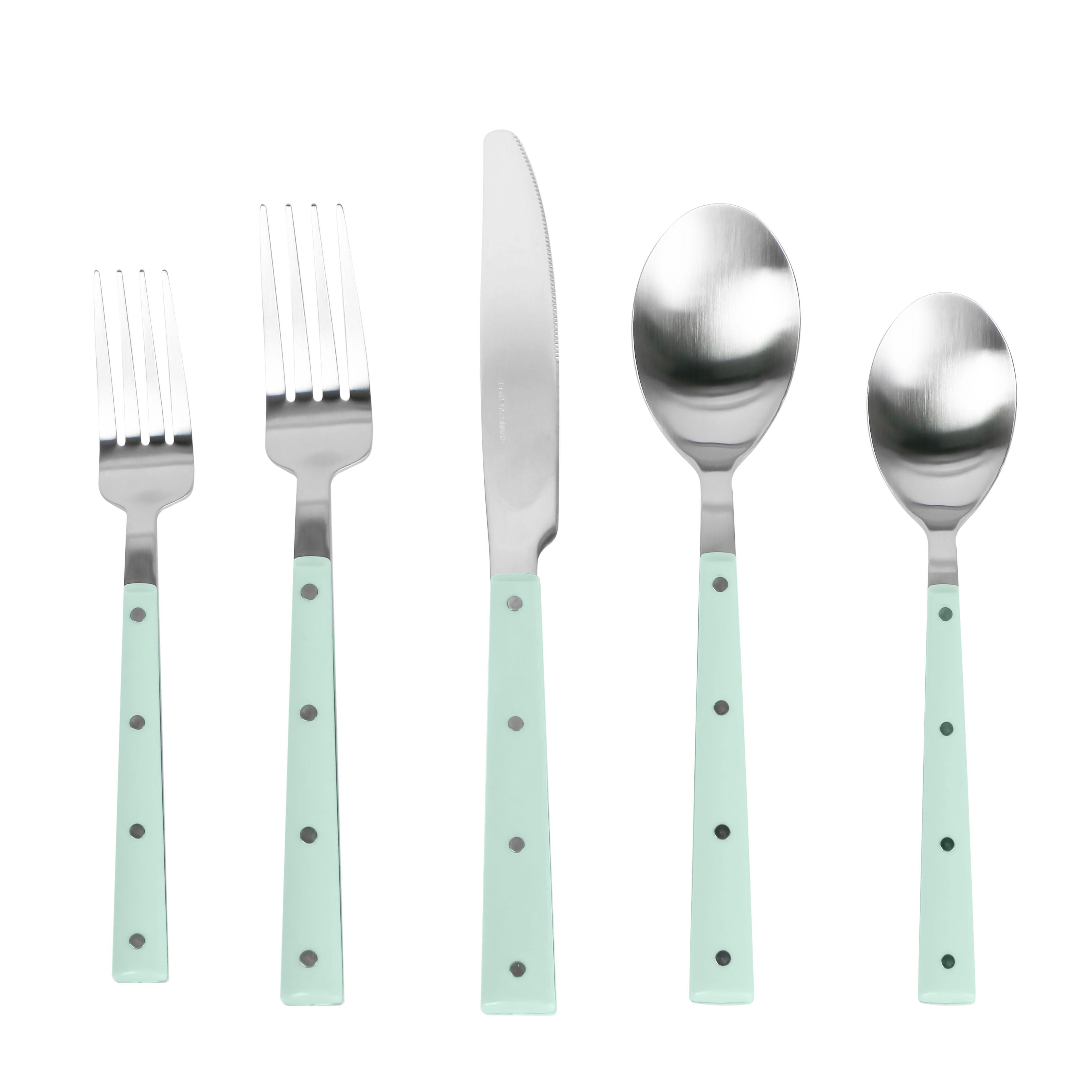 Soline Stainless Steel Flatware - Set of 5 Pieces - Service for 1