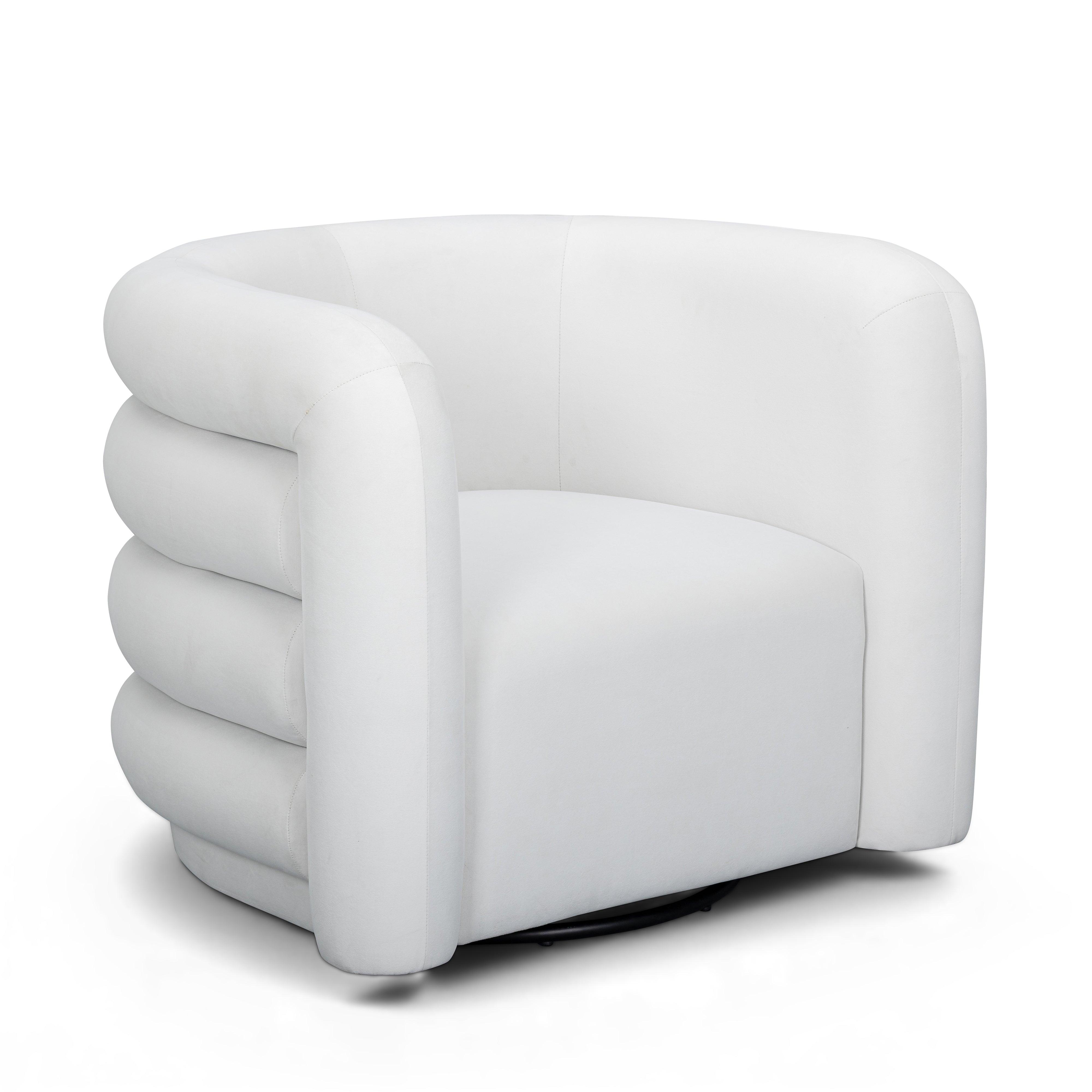 Curves Velvet Swivel Accent Chair