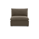 Cali Chocolate Brown Performance Velvet Armless Chair