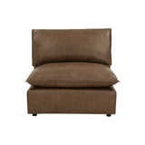 Cali Brown Leather Modular Armless Chair
