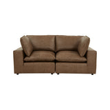 Cali 80" Brown Leather Modular Loveseat