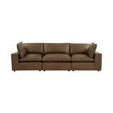 Cali 120" Brown Leather Modular Sofa