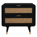 Christine 27" Black 2-Drawer Nightstand