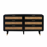 Christine 62" Black 6-Drawer Dresser