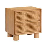 Miles 22" Natural Wood 2-Drawer Nightstand