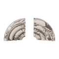 Grey Faux Marble Bookends - Set of 2
