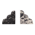 White-Black Concrete Bookends - Set of 2