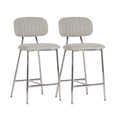 Ariana Grey Performance Fabric Counter Stool with Silver Legs - Set of 2