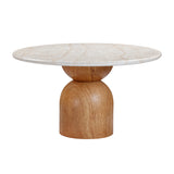 Cynthia 54" Faux Travertine Indoor/Outdoor Concrete Round Dining Table