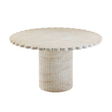 Blossom 54" Washed Faux Travertine Finish Indoor/Outdoor Round Dining Table