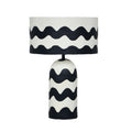 Tropea Black Waves Papier Mache Table Lamp