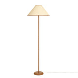 Keria Natural Vegan Leather and Raffia Contract-Grade Floor Lamp