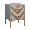 Quinn 19" Grey 2-Drawer Side Table