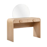 Moonrise 48 Natural Ash 2-Drawer Vanity Desk with Mirror
