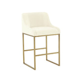 Lisa Pleated Performance Velvet Counter Stool