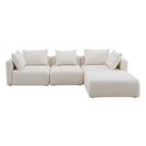 Hangover 4-Piece Cream Performance Boucle Modular Sectional