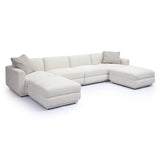 Perry 6-Piece Cream Performance Chenille Modular U-Sectional