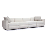 Perry 124" Cream Performance Chenille Modular Long Sofa