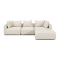 Hangover 4-Piece Contract-Grade Textured Fabric Modular Sectional