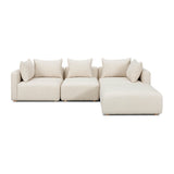Hangover 4-Piece Contract-Grade Textured Fabric Modular Sectional
