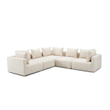 Hangover 5-Piece Contract-Grade Textured Fabric Modular L-Sectional