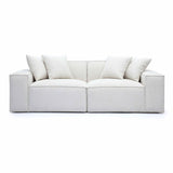Mindy 84" Performance Chenille Basketweave Modular Loveseat