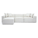 Mindy 4-Piece Performance Chenille Basketweave Modular Sectional
