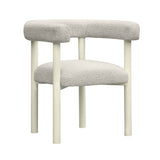 Jackie Cream Textured Contract-Grade Fabric Outdoor Dining Chair